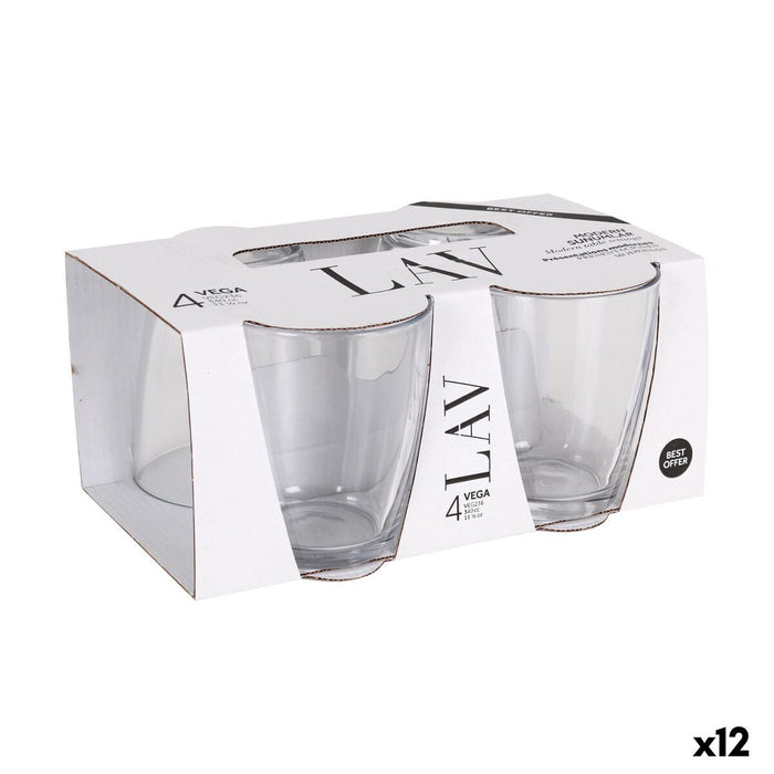 Glassæt LAV VEGA Gennemsigtig Glas 340 ml 4 Dele (12 enheder)