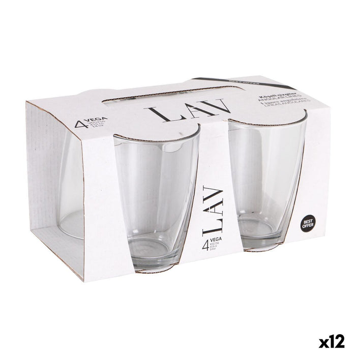 Glassæt LAV VEGA Gennemsigtig Glas 415 ml 4 Dele (12 enheder)