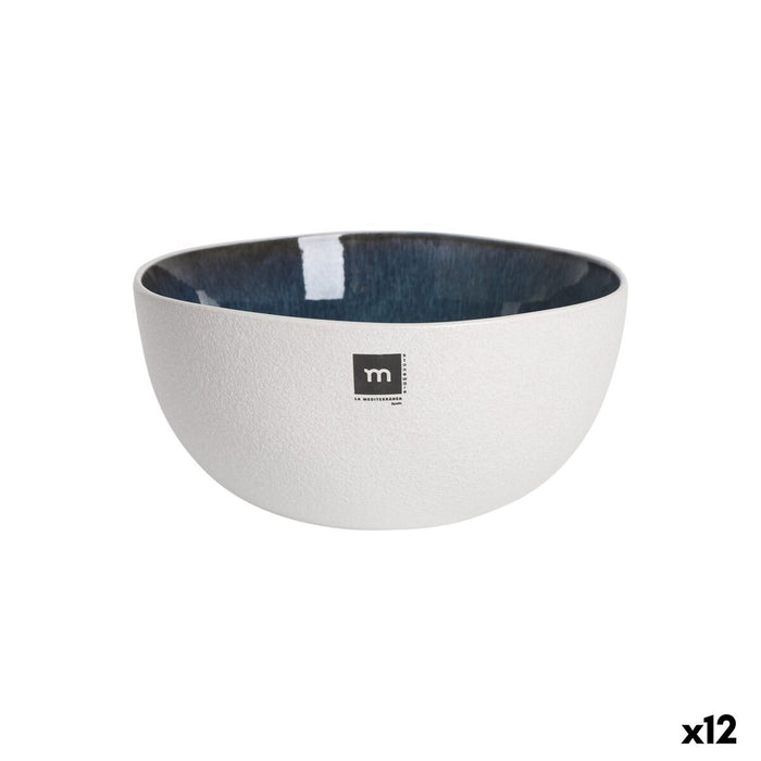 Skål La Mediterránea Savina Blå Hvid Keramik 1,2 L (12 enheder)
