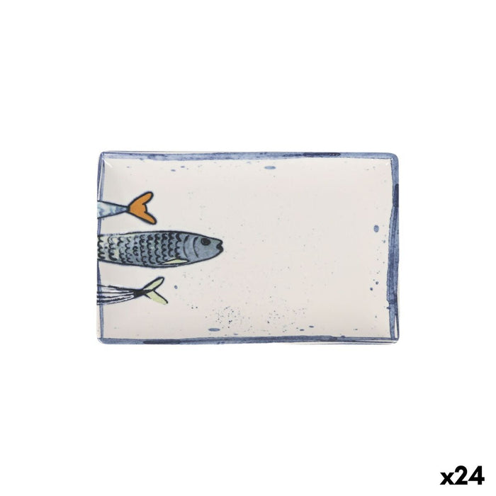 Snack bakke La Mediterránea Peixe 2.0 Multifarvet Rektangulær 20 x 13 x 2 cm Keramik (24 enheder)