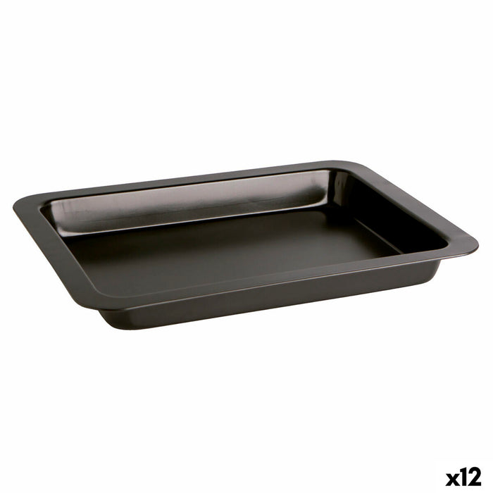 Bageplade Quid Sweet Grey Sort Metal 36 x 24 x 4 cm (12 enheder)