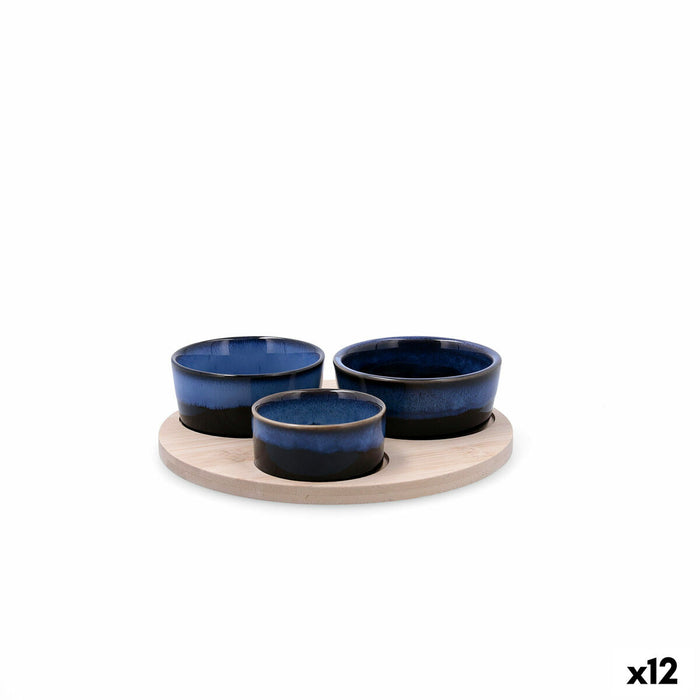 Sæt til appetizere Bidasoa Moana Multifarvet Keramik 20 x 4,5 cm 4 Dele (12 enheder)