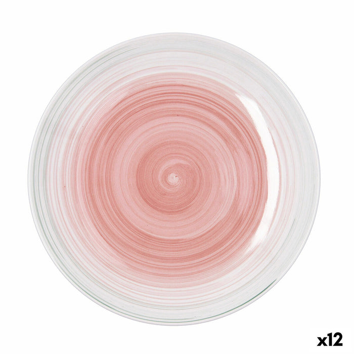 Flad Plade Quid Velvet Pink Keramik Ø 27 cm (12 enheder)