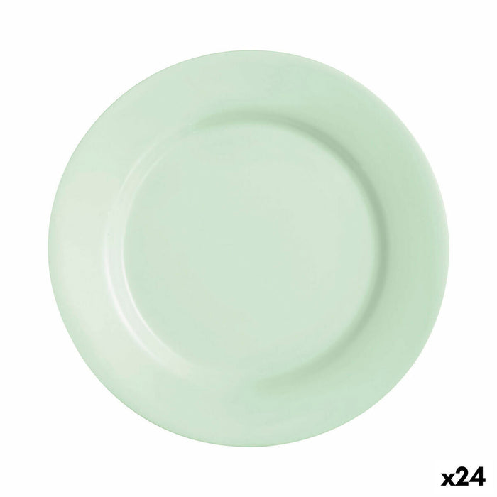 Flad Plade Luminarc Plumi Paradise Ver Grøn Glas Ø 2,24 cm (24 enheder)