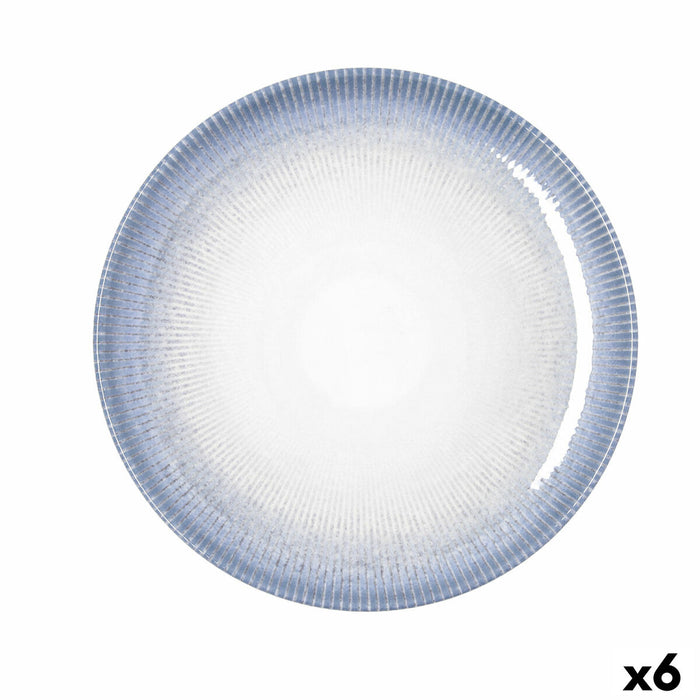 Flad Plade Bidasoa Lea Hydrozero Hvid Keramik Ø 27 cm (6 enheder)