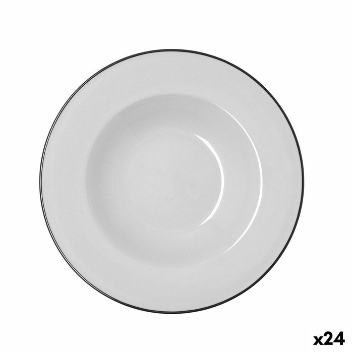 Dyb tallerken Bidasoa Glacial Filo Hvid Keramik Ø 23,5 cm (24 enheder)
