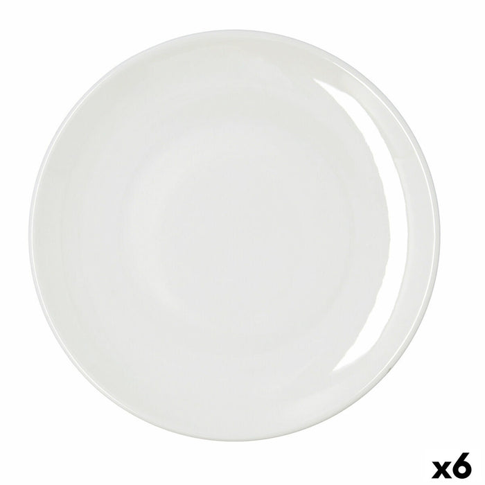 Flad Plade Bidasoa Harmony Hydrozero Hvid Keramik Ø 30 cm (6 enheder)