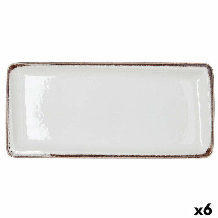 Snack bakke Bidasoa Orion Hydrozero Hvid 34 x 16 cm (6 enheder)