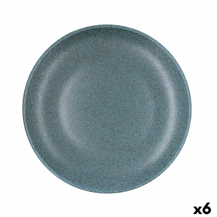 Flad Plade Bidasoa Element Hydrozero Blå Keramik Ø 27 cm (6 enheder)