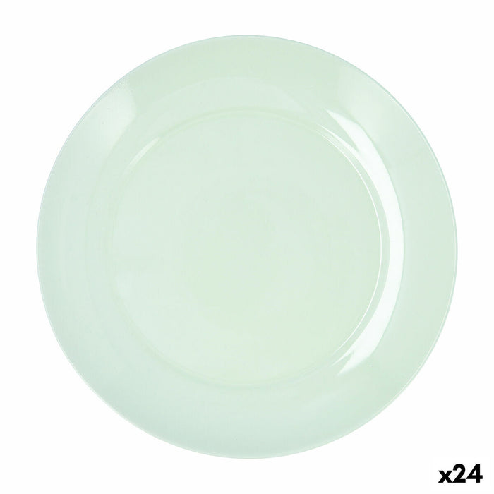 Flad Plade Luminarc Apy Paradise Verde Grøn Glas Ø 25 cm (24 enheder)