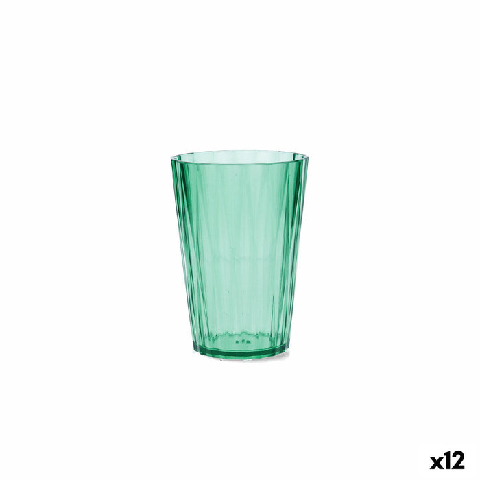 Vandglas Quid Iris Grøn Plastik 400 ml (12 enheder)