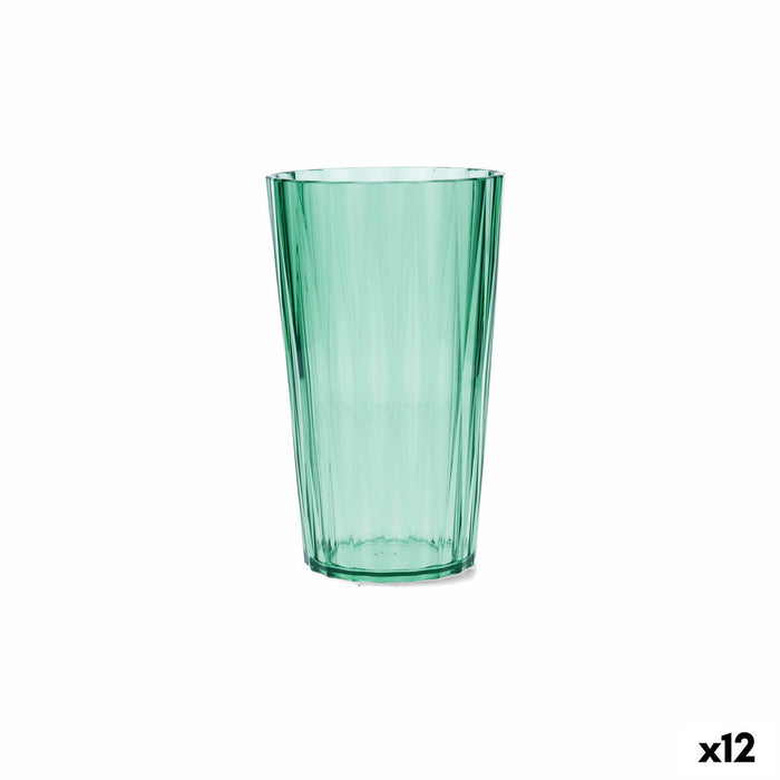 Vandglas Quid Iris Grøn Plastik 600 ml (12 enheder)