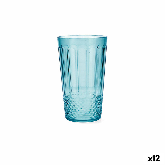 Vandglas Quid Gaia Turkisblå Plastik 600 ml (12 enheder)