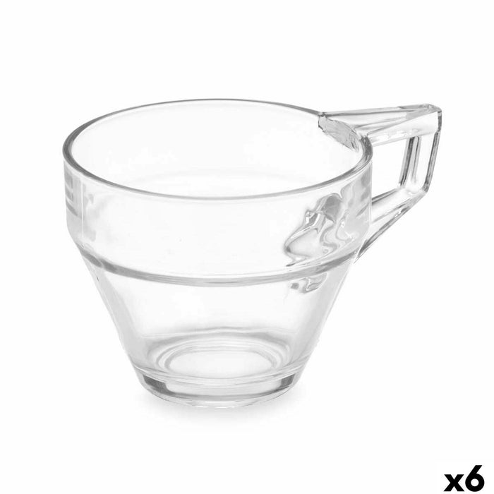 Te- og kaffekop Vivalto ZLQ02/BHA6 Gennemsigtig Glas 199 ml (6 enheder)