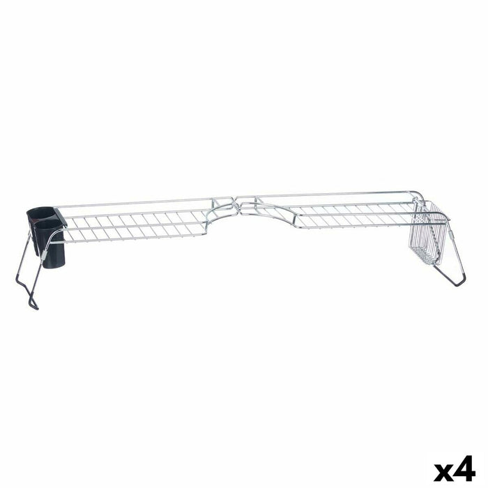 Afdrypningssstativ til køkkenvask Kinvara W3422A-1 Sort Sølvfarvet Metal polypropylen 44 x 11 x 16 cm (4 enheder)