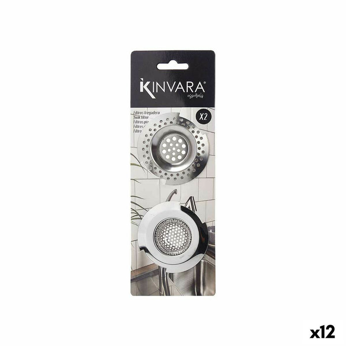 Håndvaskefiltre Kinvara Sølvfarvet Rustfrit stål 2 Dele (12 enheder)