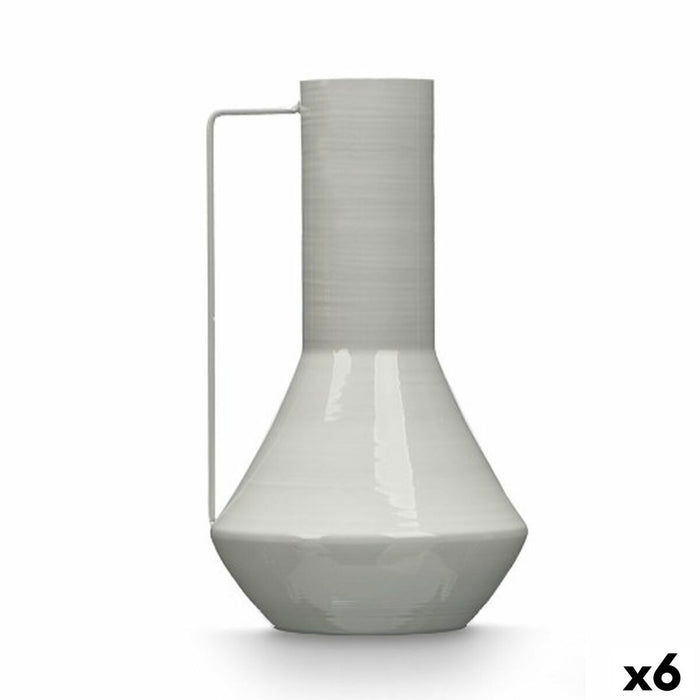 Vase Gift Decor Grå Jern Konisk 17 x 29 x 7 cm (6 enheder)