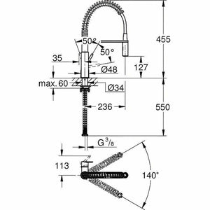 Hane med blandingsbatteri Grohe Professional 30361000