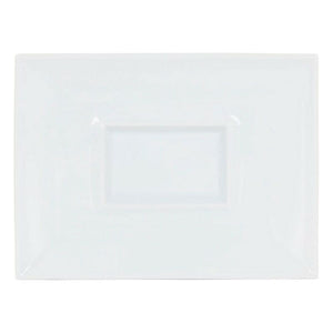 Flad Plade Inde Gourmet Porcelæn Hvid 29,5 x 22 x 3 cm