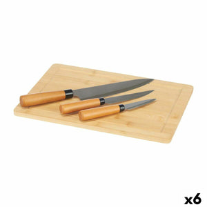 Knivsæt Skærebræt Ost Bambus (6 enheder)